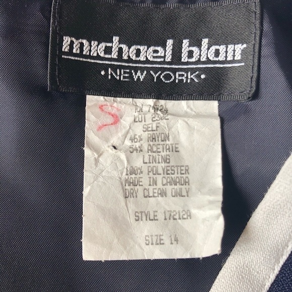 Vintage Michael Blair Rayon Polka Dot Jacket Dress Size 14 - Picture 9 of 9